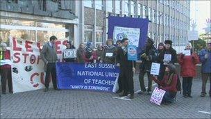 Protest outside East Sussex County Hall