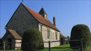 St Hubert's chapel at Idsworth (by John Winfield)