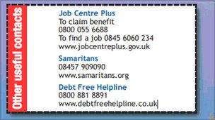 A screengrab of Bournemouth Council linking to the wrong debt advice organisation from 28/01/2011