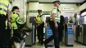 Police in an Underground station