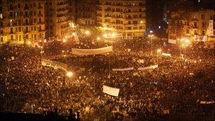 Protesters in Tahrir Square, Egypt