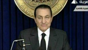 President Hosni Mubarak on state TV - 10 February 2011