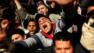 Anti-government protesters in Egypt