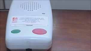Alarm system with red button