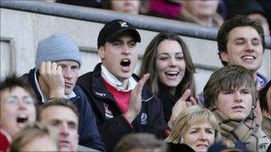 Prince William and Kate Middleton at Twickenham in 2007