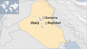 Map of Iraq showing Samarra
