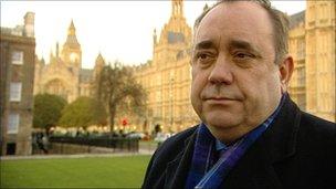 Alex Salmond outside Westminster