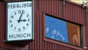 Munich Air Disaster memorial clock at Old Trafford