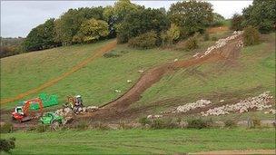Work taking place in October 2010 on the Hadleigh Farm Olympic mountain bike course