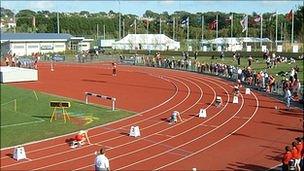 Athletics track at Footes Lane