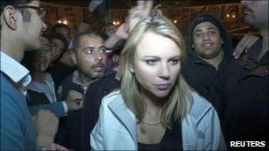 CBS correspondent Lara Logan is pictured in Cairo's Tahrir Square