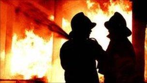 Firefighters tackling blaze