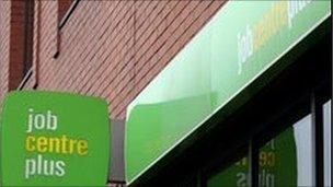 Jobcentre sign, Glasgow