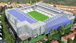 Artist's impression of planned new Bristol Rovers stadium