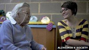 Generic photo of an Alzheimer's volunteer and sufferer