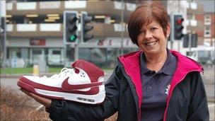 Denise Bostock from Derbyshire police with size 21 shoe