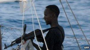 An armed Somali pirate (archive image)