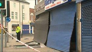 Shops damaged in explosion