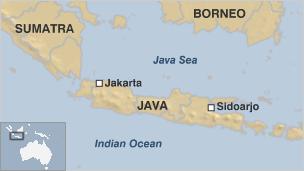 Map showing Indonesian island of Java (Image: BBC)