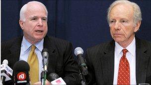 John McCain and Joe Lieberman