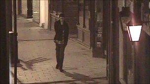 Theo captured on CCTV in Westgate shortly before midnight on Friday