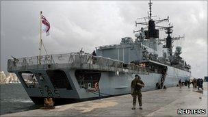 HMS Cumberland in Benghazi, Libya (24 Feb 2011)