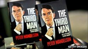 Copies of Lord Mandelson's book The Third Man