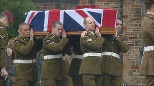 Pte Martin Bell's funeral service