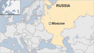 Map of Russia, showing Moscow
