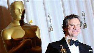 Colin Firth with his Oscar