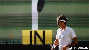 Roger Federer and Hawk-Eye