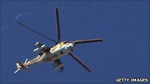 Libyan government helicopter