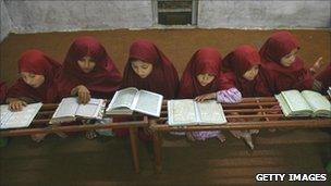 Pakistan children at a madrassa (file picture)