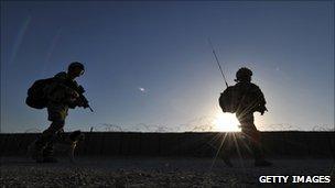 UK troops on patrol in Afghanistan