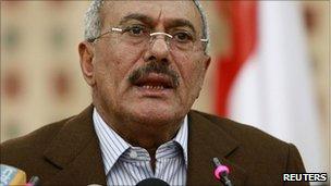 File photo of Yemeni President Ali Abdullah Saleh, 18 March 2011