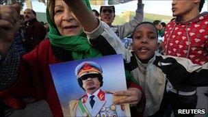 Pro-Gaddafi rally in Tripoli. 11 March 2011