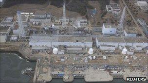 Aerial view of the Fukushima Daiichi nuclear power plant on 30 March 2011