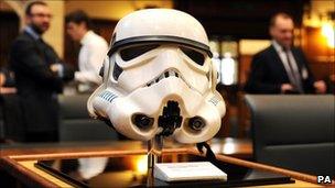 A Stormtrooper helmet at the Supreme Court