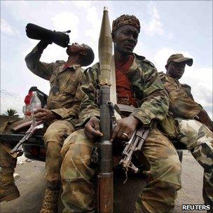 Pro-Ouattara soldiers. Photo: April 2011