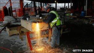 A welder working