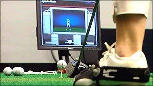 Technology enables a computer screen to show your golf stroke and exactly where the ball comes to rest