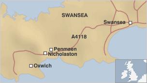 Nicholaston map