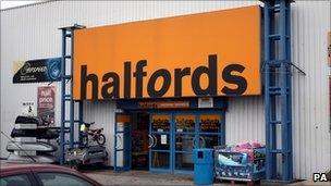Halfords store front