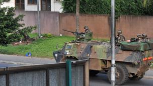 French troops patrolling in Abidjan