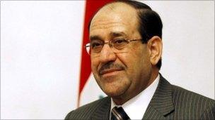 Iraqi Prime Minister Nouri al-Maliki at his compound in Baghdad, Iraq, 7 April 2011