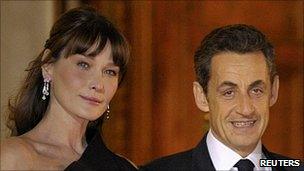 Carla Bruni and French President Nicolas Sarkozy, 2 Mar 11