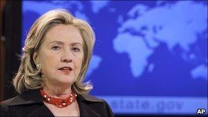 Hillary Clinton at US state department, Washington, 8 April 2011