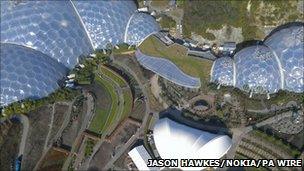 Aerial view of the Eden Project