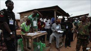 Polling station in Ibadan, Nigeria - 9 April 2011