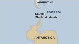 Location of Scotia Sea (Image: BBC)